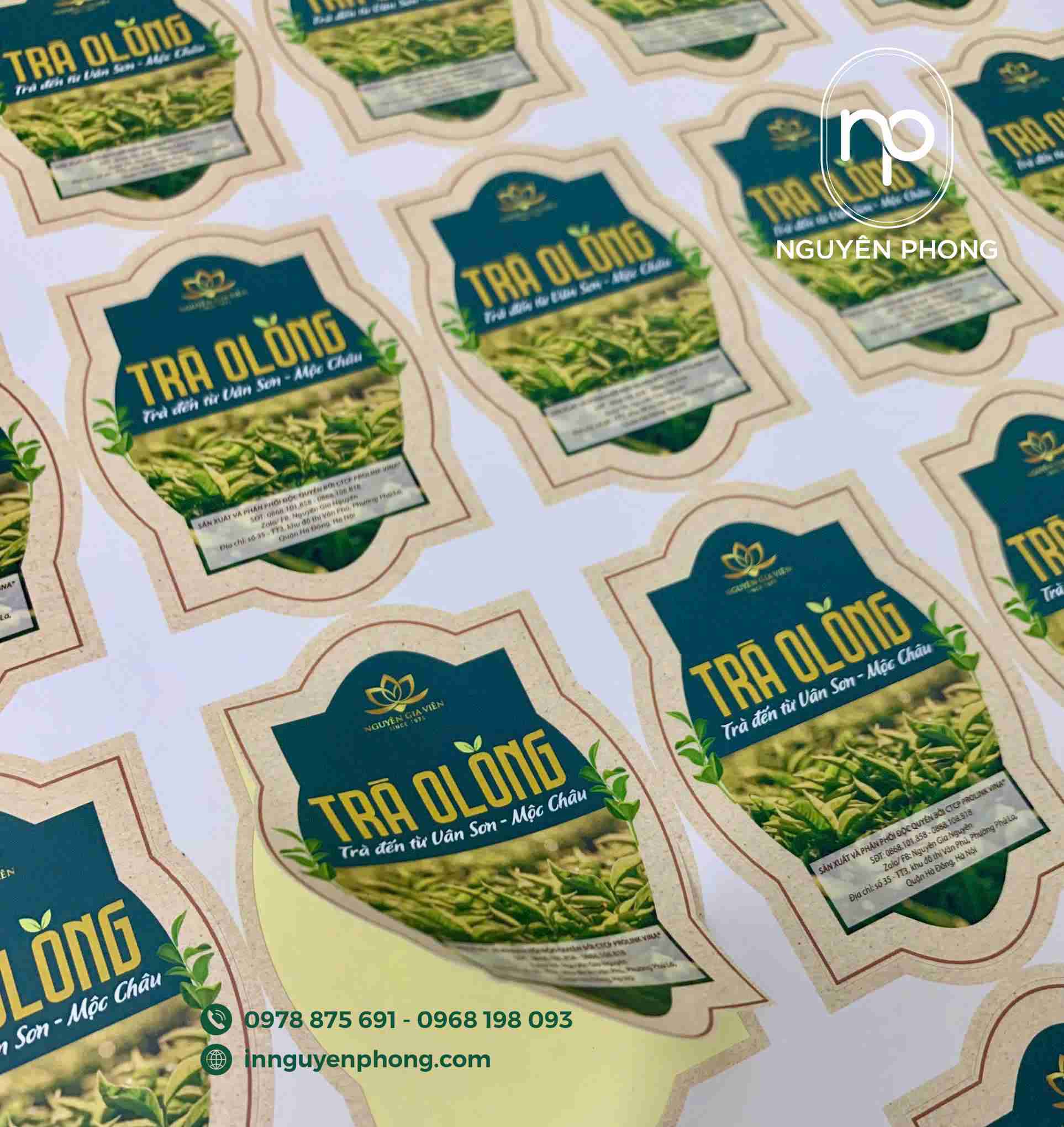 Mẫu in tem decal cho sản phẳm trà o long